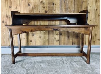 Vintage Wood Entertainment Console Table With Shelf