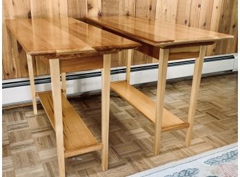 Pair Of Swedish Wood Side Tables