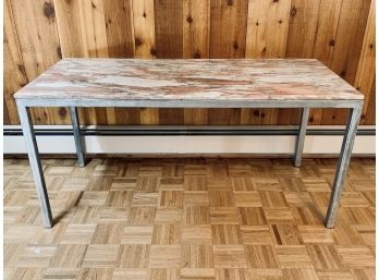 Console Table With Marble Top And Metal Base