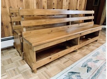 Pair Of Long Heavy Duty Wooden Benches