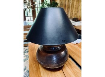 Copper Table Lamp With Black Shade