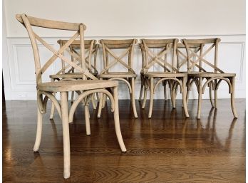Set Of 9 Restoration Hardware Madeline Side Chairs - Weathered Oak