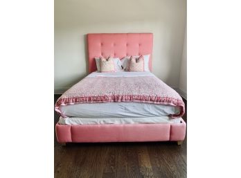 Full Size Pink Linen Crate And Barrel Bed