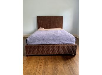 Pottery Barn Queen Woven Rattan Bed
