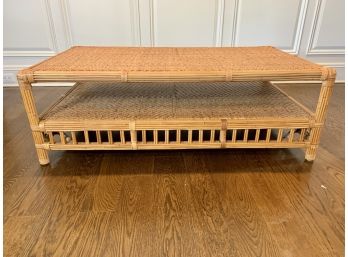 Serena And Lily Rectangular Rattan Coffee Table