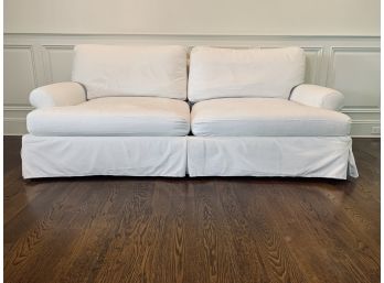 White Crate And Barrel Slipcovered Couch
