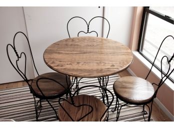 Replica Wood And Iron Ice Cream Table (Table With 4 Chairs)