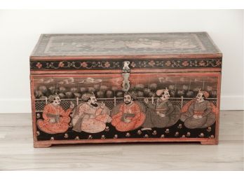 Antique Painted Asian Trunk