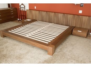 Mobican Modern King Bed With 2 Nightstands (no Mattress)