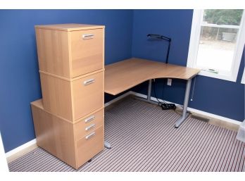 Modern IKEA Office Suite - Desk And File Cabinet