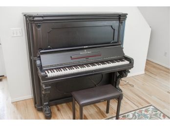 1878 Steinway And Sons Upright Black Piano K52 W/Yamaha Bench