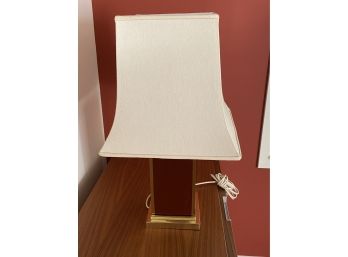 Brass And Maroon Ceramic Table Lamp