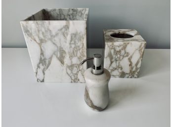 Marble Bath Accessories - Tissue Holder, Waste Bin, Soap Dispenser
