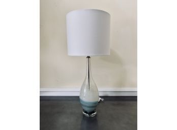 Single Blown Glass Lamp On Lucite Base