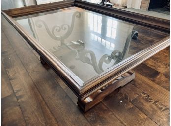 Unique Coffee Table Made Of A Double Pane Picture Frame, Pulegoso Glass And Iron