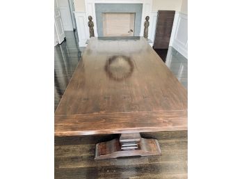 Bausman And Company Trestle Table - Dark Wood With 2 Leaves