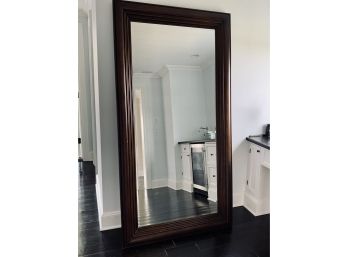Large Standing Mirror With Dark Wood Frame
