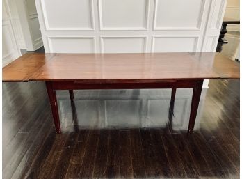 Dark Wood Refectory Table With Self Storing Leaves