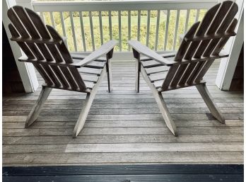 Pair Of Arthur Lauer Teak Adirondack Chairs