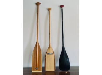 Collection Of 3 Canoe Paddles