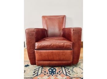 Red Leather Swivel Chair - American Leather