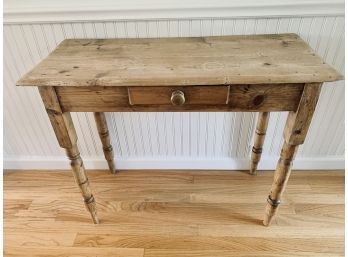 Antique Pine Console With 1 Drawer