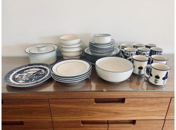 Collection Of Blue And White Dishes - Dansk, Lennox And William Sonoma