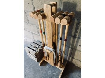 Sports Premier 6 Player 33 Croquet Set With Stand And Sportcraft Bocci Balls
