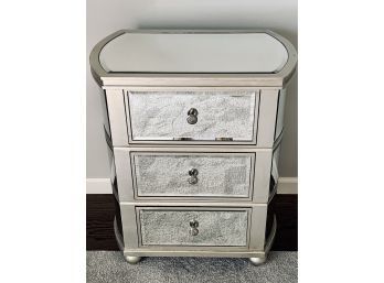 Single Mirrored Nightstand With 3 Drawers