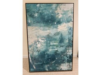 Large Turquoise And White Print On Canvas - From Frontgate