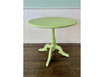 Round Painted Lime Green Pedestal Table