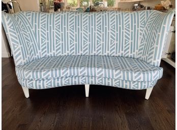 Turquoise And White Upholstered Banquet - Needs To Be Cleaned