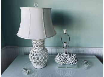 Collection Of 2 White Table Lamps