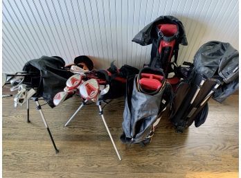 2 Kids Sets Of Golf Clubs With 3 Extra Bags