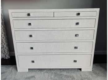 Bungalow 5 Cream Grasscloth Chest Of Drawers - 6 Drawers