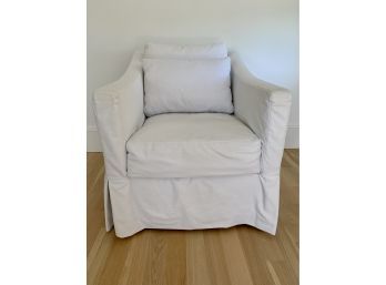 Single White Slipcovered Accent Chair - Cisco For Life