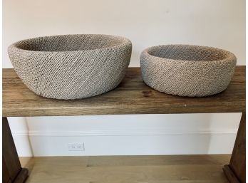 Pair Of Palecek Rope Bowls