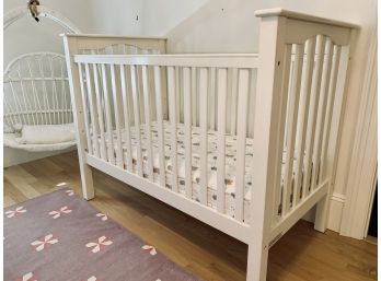 Painted White Crib With Organic Mattress