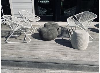 Fermob Patio Seating Collection - White And Grey Outdoor Plastic On Metal Frame