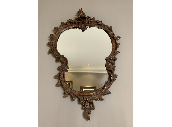 Antique Carved Wood Wall Mirror