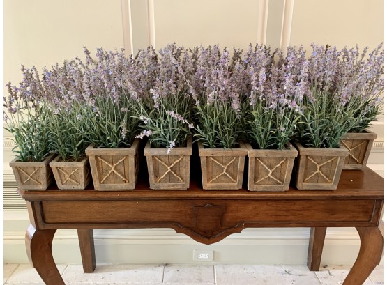 Large Collection Of Restoration Hardware Faux Lavender In Wood Boxes - 2 Sizes