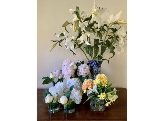 Collection Of 8 Faux Floral Arrangements