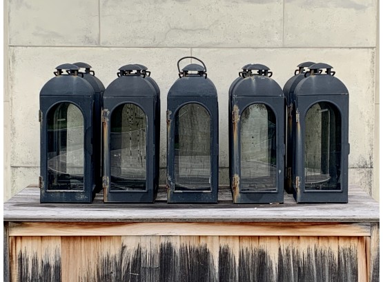 Collection Of 10 Restoration Hardware Duomo Cast  Iron Lanterns - Large 25tall