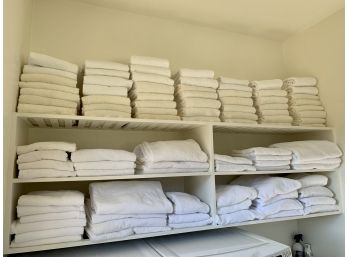 Lot Of White And Cream Towels - Assorted Sizes And Brands