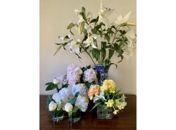 Collection Of 8 Faux Floral Arrangements