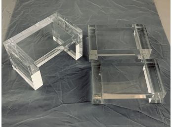 Collection Of Heavy Lucite Stands
