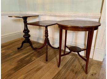 Collection Of 3 Antique Dark Wood Tables
