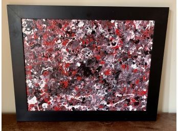 Piece Of Framed Splatter Art - Unsigned