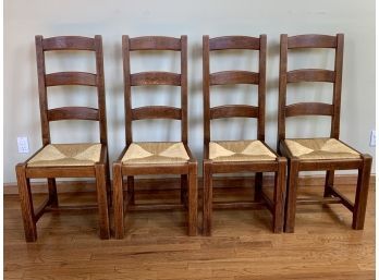 Set Of 4 Ladder Back Side Chairs