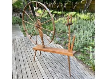 Antique Large Primitive Removable Spinning Wheel Loom